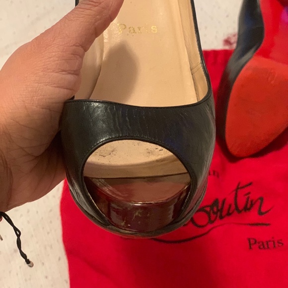 Christian Louboutin , Black Peep Toe Size 7 - Picture 6 of 8